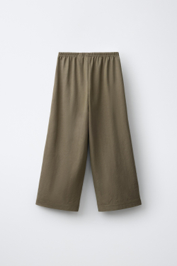 ZARA БРЮКИ WIDE LEG СВОБОДНОГО КРОЯ, ХАКИ