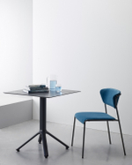 Стул с обивкой Scab Design Lisa, черный глянцевый никель, синий