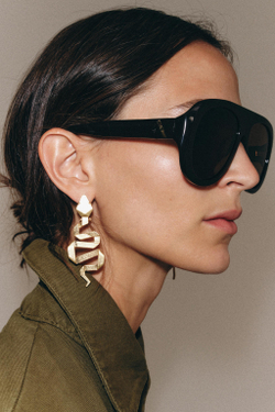 ZARA МЕТАЛЛИЧЕСКИЕ СЕРЬГИ «ЗМЕЯ», ЗОЛОТИСТЫЙ