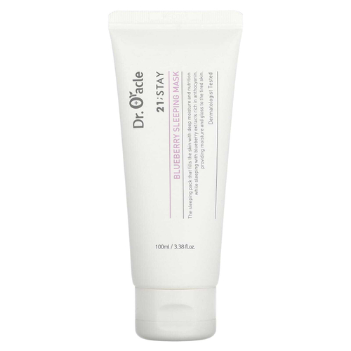 Dr. Oracle, 21;Stay, ночная маска для лица с голубикой, 100 мл (3,38 жидк. унции)