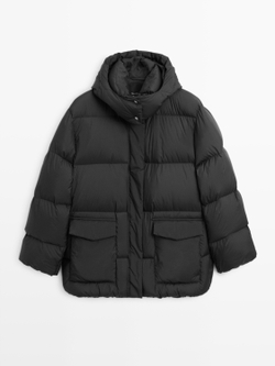 Massimo Dutti Стеганая куртка, черный