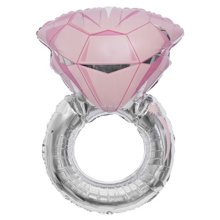 Фольгированный шар-фигура «Кольцо с бриллиантом» розовый, 71 см