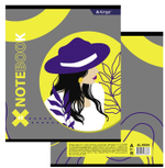 Тетрадь 48л., А5, клетка, Alingar "Леди", скрепка, мелованный картон (стандарт), блок офсет, 4 дизайна в пленке т/у