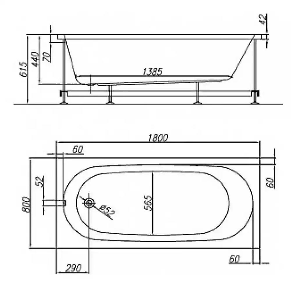 Ванна акриловая Kolpa San TAMIA 180x80 (1W28F)