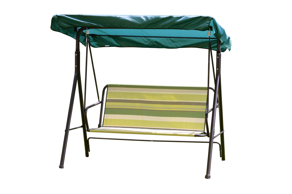 Качели садовые OLSA 2-х местные Келли(каркас черный, м/э рис.полоска)1 уп.