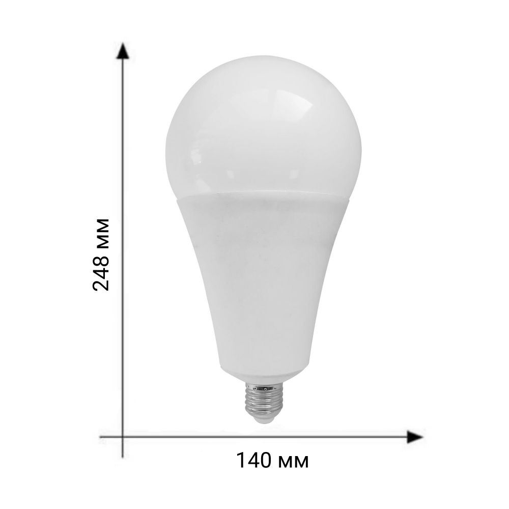 LED-A140-55W-4000K-E27-FR-NR Лампа светодиодная. Форма A. матовая. Серия Norma. Белый свет 4000K. Картон. ТМ Volpe