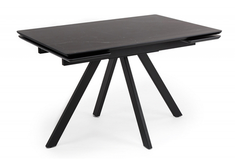 Керамический стол Woodville Вилли 120(180)х80 shakespeare black, черный, ножки черные