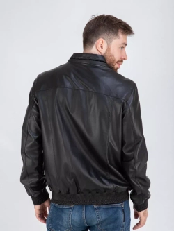 Куртка кожаная демисезонная с капюшоном Турция