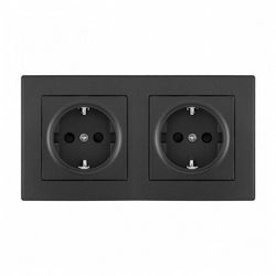 Розетка с заземлением и со шторкой Arte Milano SET06-2 SET06-2-40-1x2 black