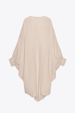 ZARA ДЛИННЫЙ ТОП ИЗ РАМИ — ZW COLLECTION, БЕЖЕВЫЙ