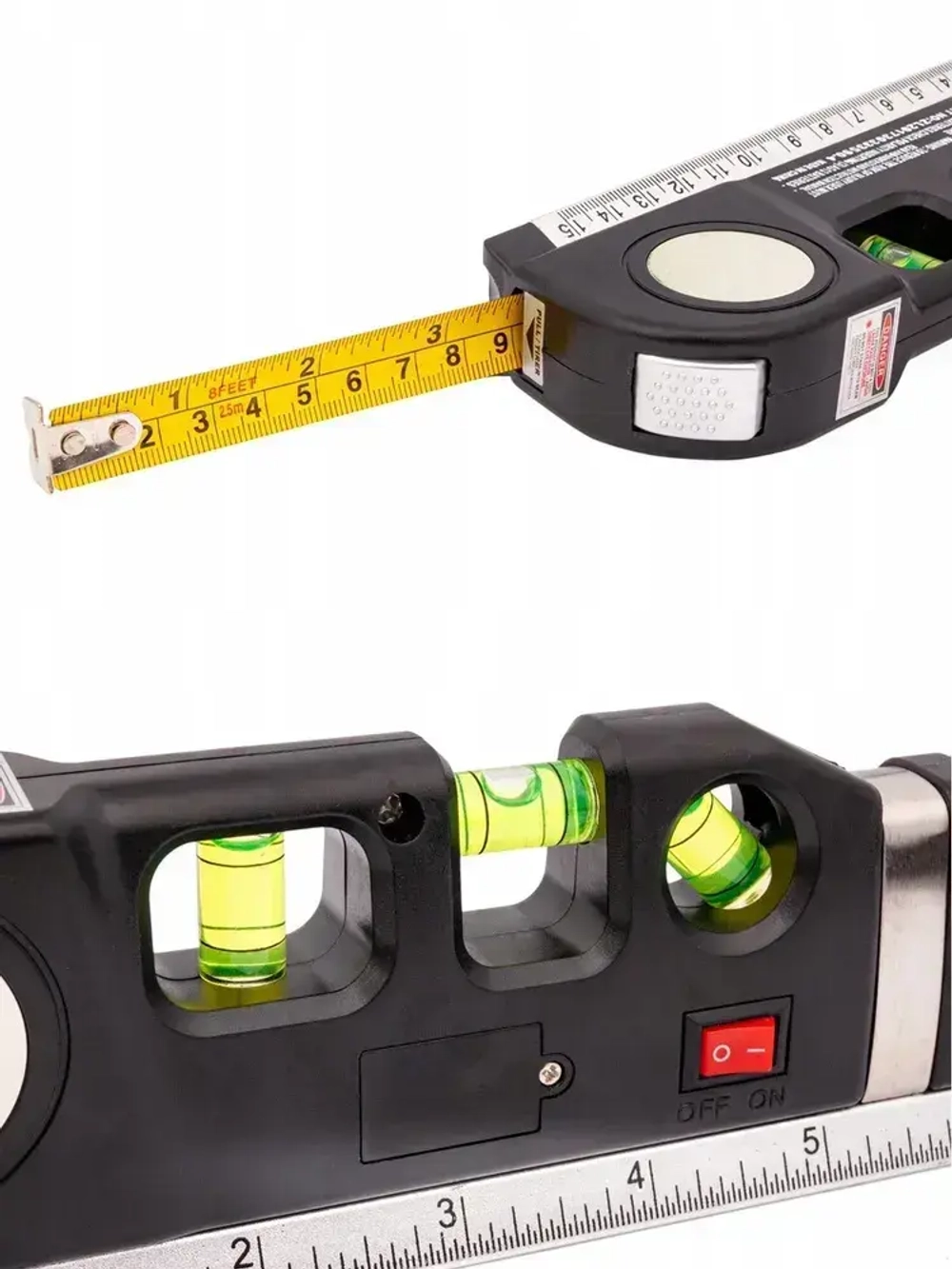 Многофункциональный лазерный уровень с линейкой и рулеткой