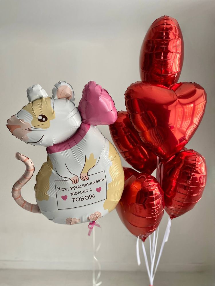 Воздушные гелиевые шары для подруги крыса №4804