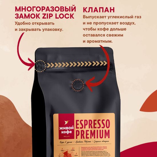 Живой Кофе Эспрессо Премиум / Espresso Premium 1000 г