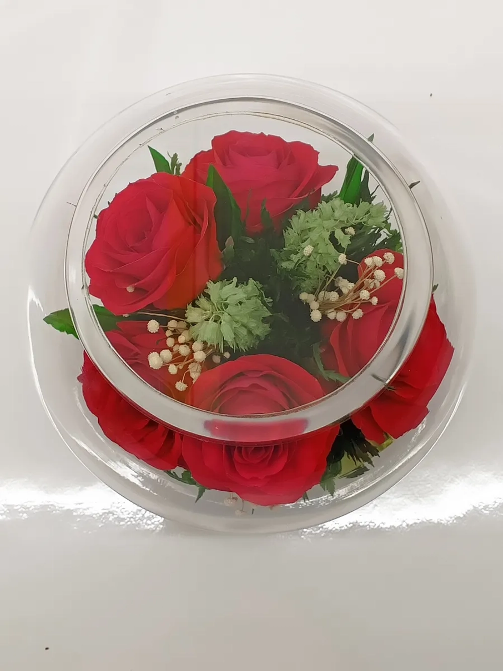 натуральные цветы в стекле, вакуум