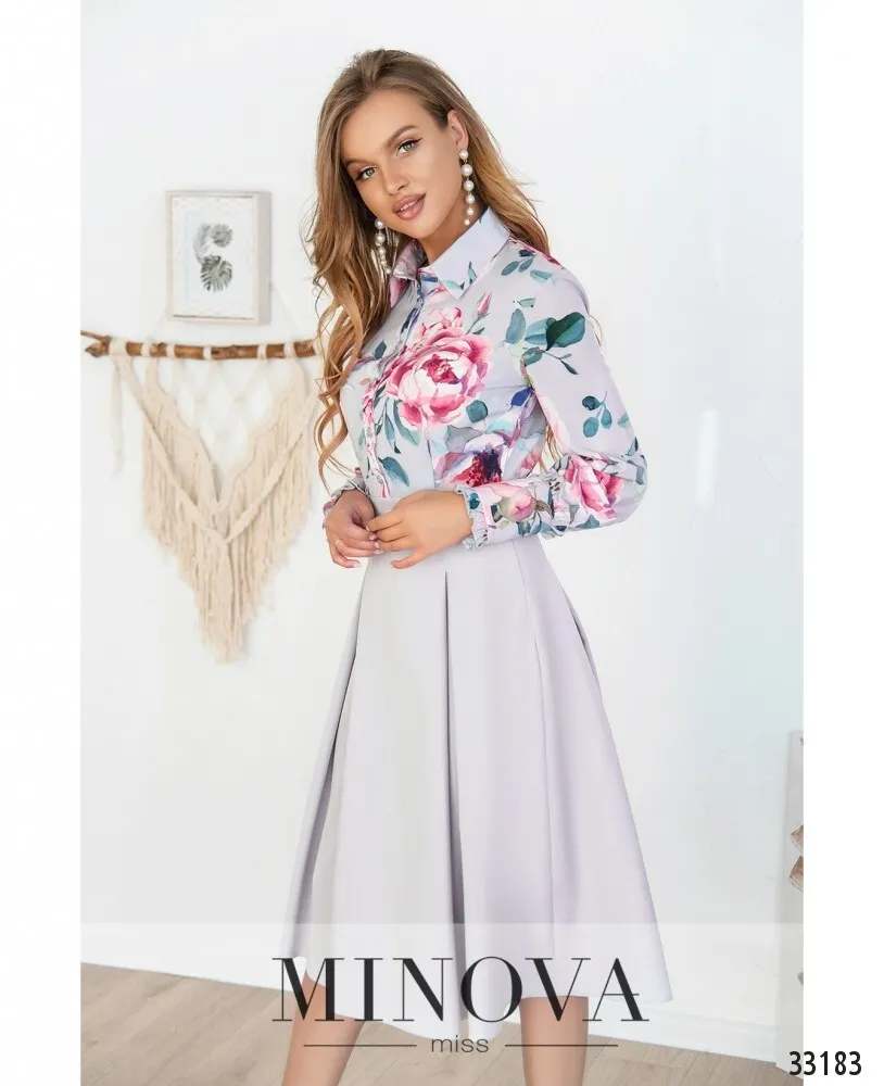 Платье 3124-серый Minova