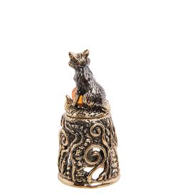 AM-2992 Наперсток «Лисичка» (латунь, янтарь)