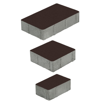 Тротуарная плитка СТАРЫЙ ГОРОД - Стандарт Коричневый, комплект из 3 видов плит