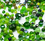 МБ-10 Хрустальные бусины, форма: МИКС, цвет: Зеленый, 25 гр.