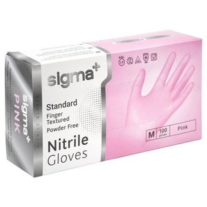 Перчатки одноразовые SIGMA нитрил Standart М розовые  100 пар/уп 10 уп/кор