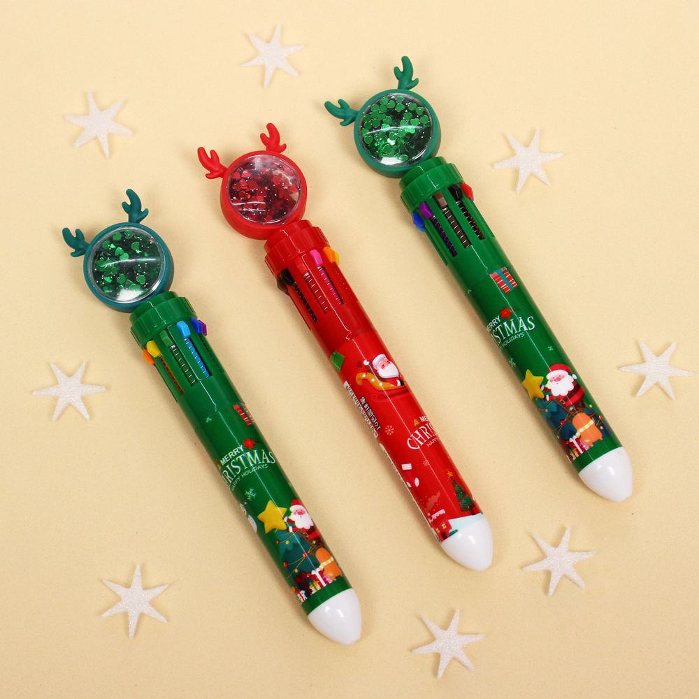Ручка шариковая «Рождественские друзья», микс два дизайна 17см (инд. пакет с подвесом)