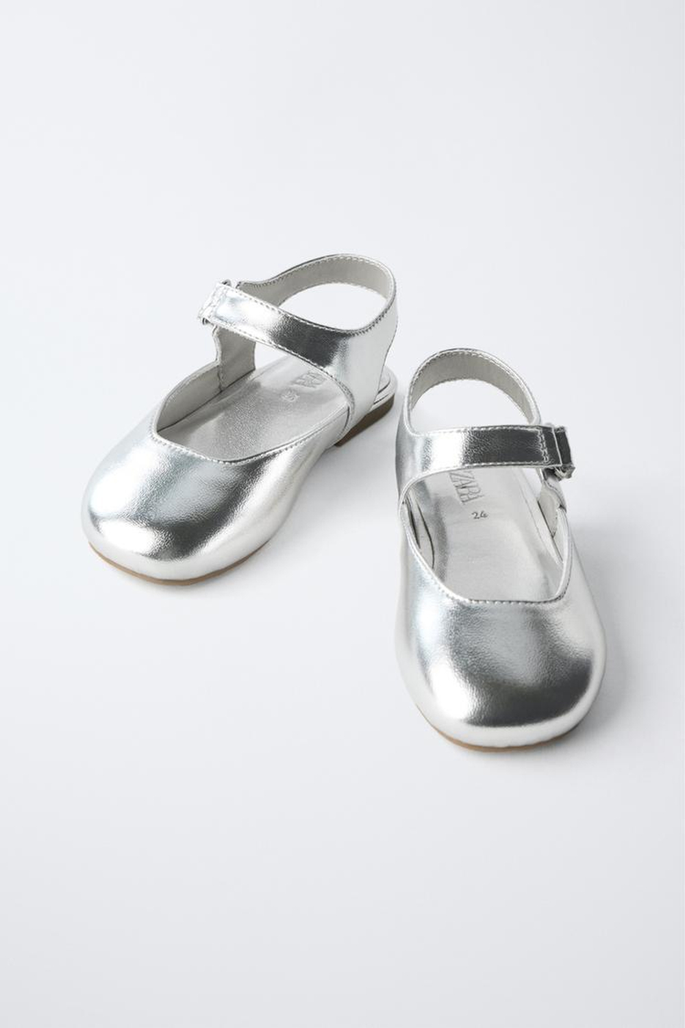 ZARA БАЛЕТКИ, СЕРЕБРЯНЫЙ