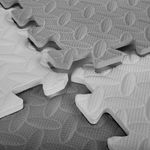 Коврик-пазл напольный 1,5х1 м, 6 шт., 50х50 см, толщина 1 см, серый, светло-серый, ЮНЛАНДИЯ, 664810