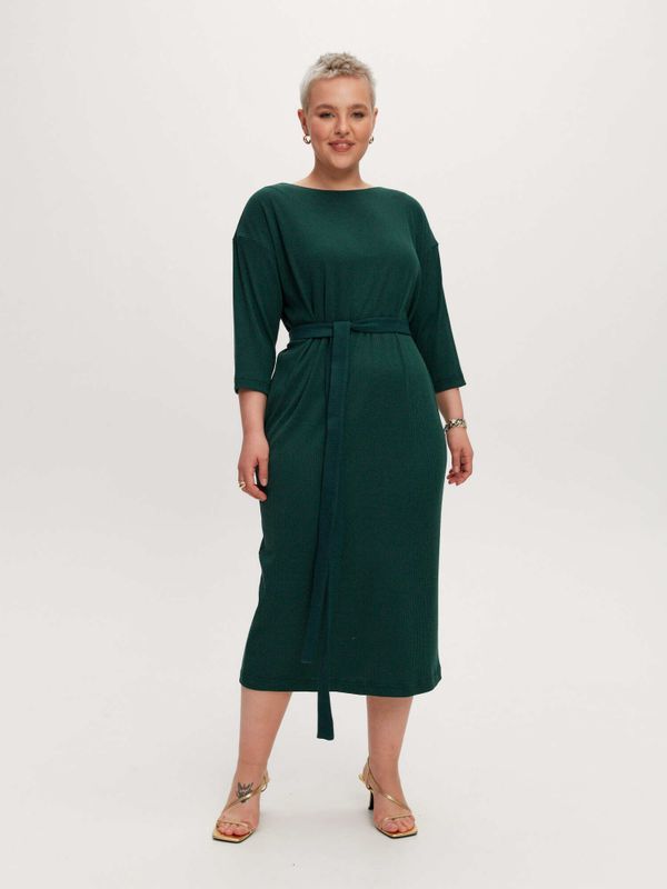 Трикотажное платье MIDI, изумруд