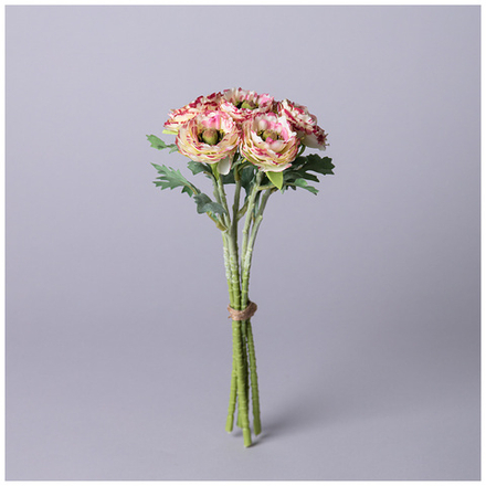 БУКЕТ ИСКУССТВЕННЫХ ЦВЕТОВ "РАНУНКУЛЮС" ВЫСОТА= 31СМ (МАЛ=12ШТ./КОР=72ШТ.)