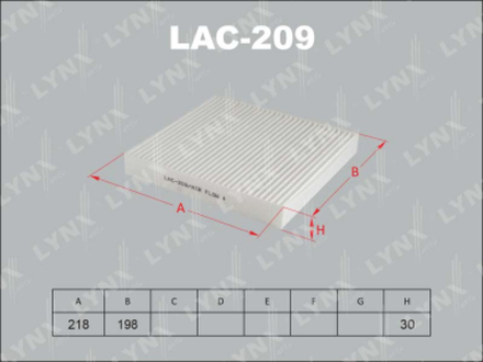 Фильтр салонный LYNX LAC-209