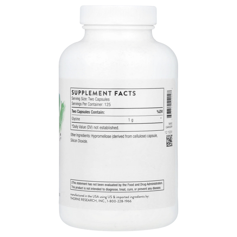 THORNE Glycine 500 mg 250 Capsules , Глицин