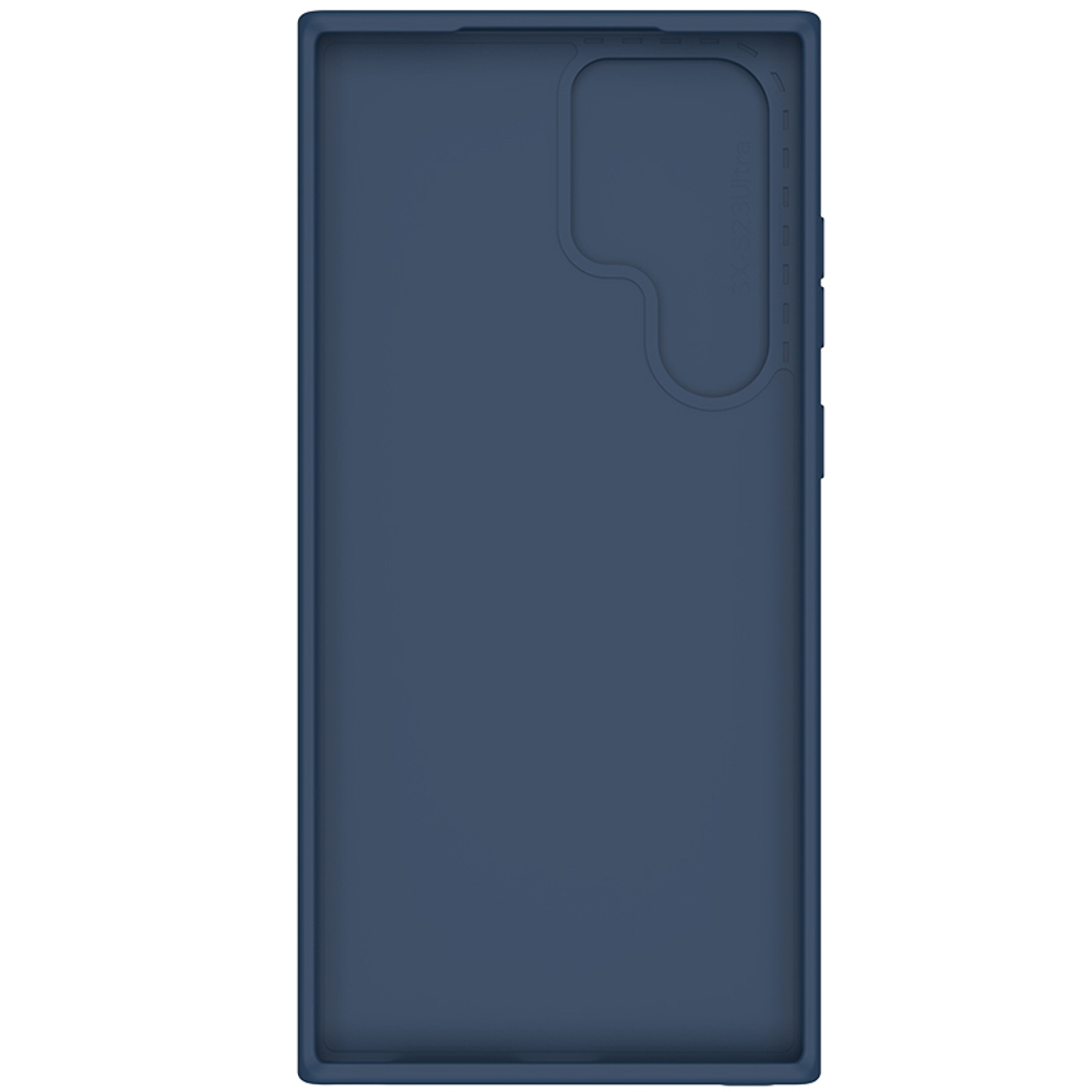 Чехол темно-синего цвета (Midnight Blue) от Nillkin для Samsung Galaxy S23 Ultra, серия CamShield Silky Silicone, шелковистое силиконовое покрытие