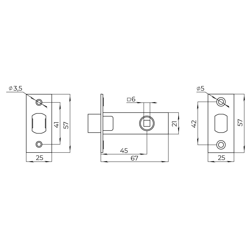 Задвижка врезная METDF-45 (DF-45) SSG сатин.золото