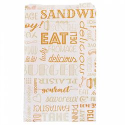 Пакет для гамбургера   14+7*22 см, оранжевый, 500 шт/уп, жиростойкий пергамент, Gar