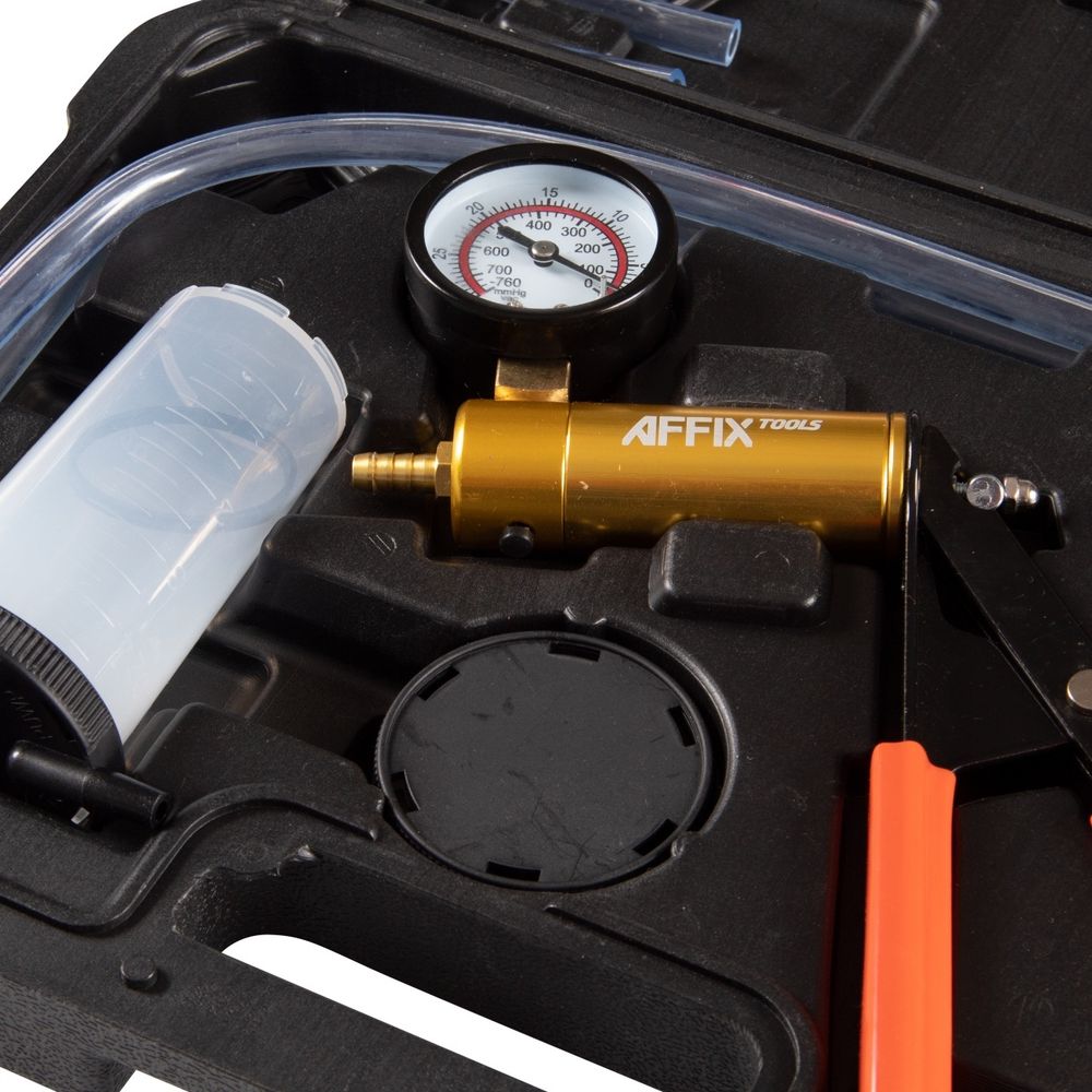 AFFIX (AF12030015C) Вакуумметр, от -1 до 0 бар, комплект адаптеров, кейс, 15 предметов