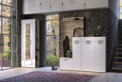 Комод Лайн 13.121, Дуб серый, Белый