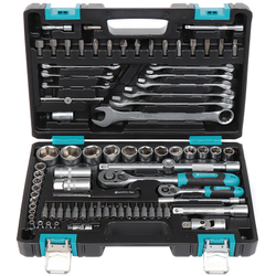 Набор слесарных инструментов Bartex, 1/2", 1/4", CrV сталь, кейс, 82 пр, шт