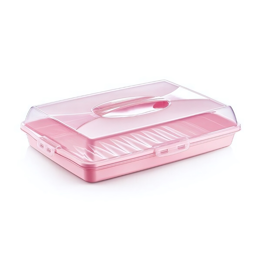 Тортница прямоугольная пепельно-розовый