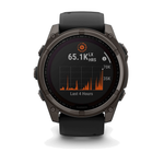 Умные часы Garmin Fenix 8, 51mm, Solar Sapphire Carbon Gray DLC Titanium with Black Silicone (010-02907-70)