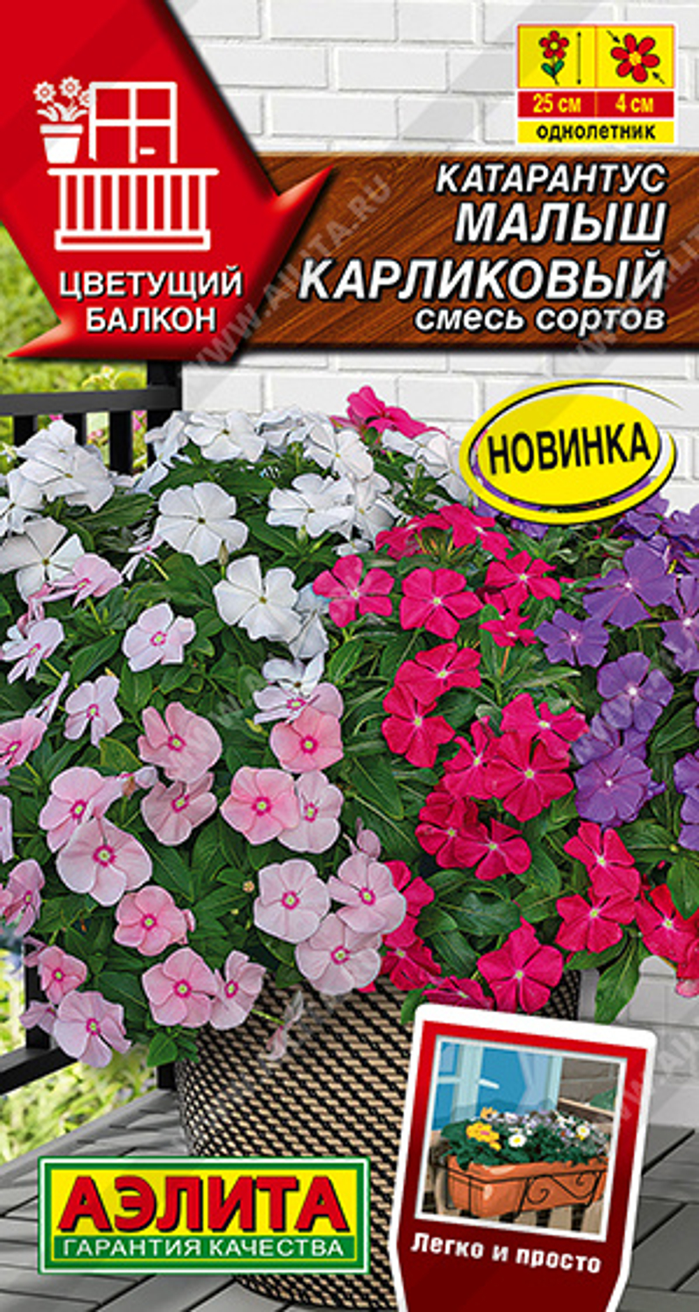 Катарантус Малыш карликовый, смесь сортов 0,05 гр (Аэлита)