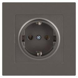 Розетка Intro Accent 6-202-09 2P+E Schuko 16А-250В IP20 СУ AL/CU титан | Intro