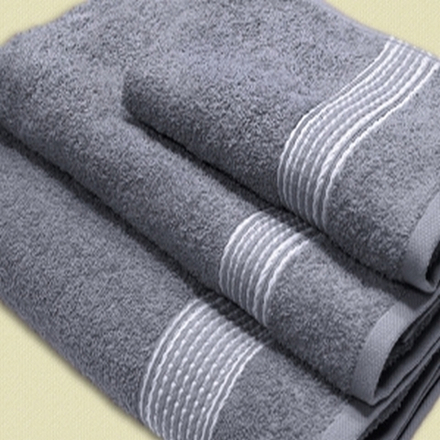 Набор из 3-х полотенец махровых "П37. КОСИЧКА СЕРЫЙ", 100% хлопок, Россия.