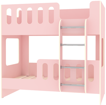 Двухъярусная кровать КарИВи ДС-20 80x160 Розовый