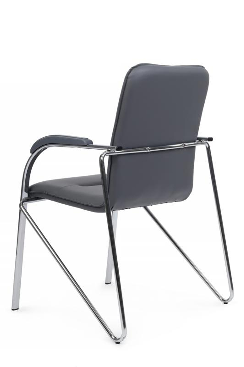 Стул Riva Самба с пластиковыми подлокотниками SMB-03H Хром гальв. Серый