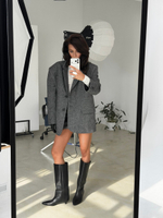 Юбка мини серая в елочку