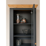 Шкаф для посуды «Форест» узкий 1 дверь 2 ящика серый 7012/бейц-масло