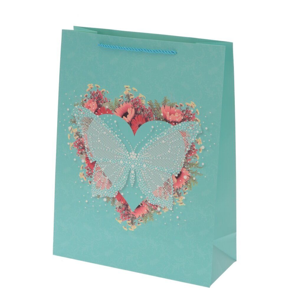 GAEM Пакет подарочный M (бумага 210г/м2, блок 12шт), L26 W12 H32 см, 4в.