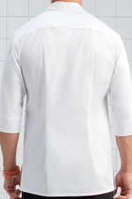 Рубашка - китель со смещенной застежкой белая