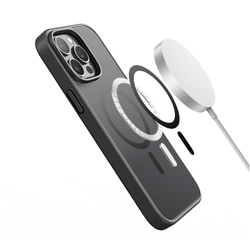 Прозрачный матовый чехол с черными рамками и с MagSafe от Dux Ducis для iPhone 15 Pro, серия Yind Series Case