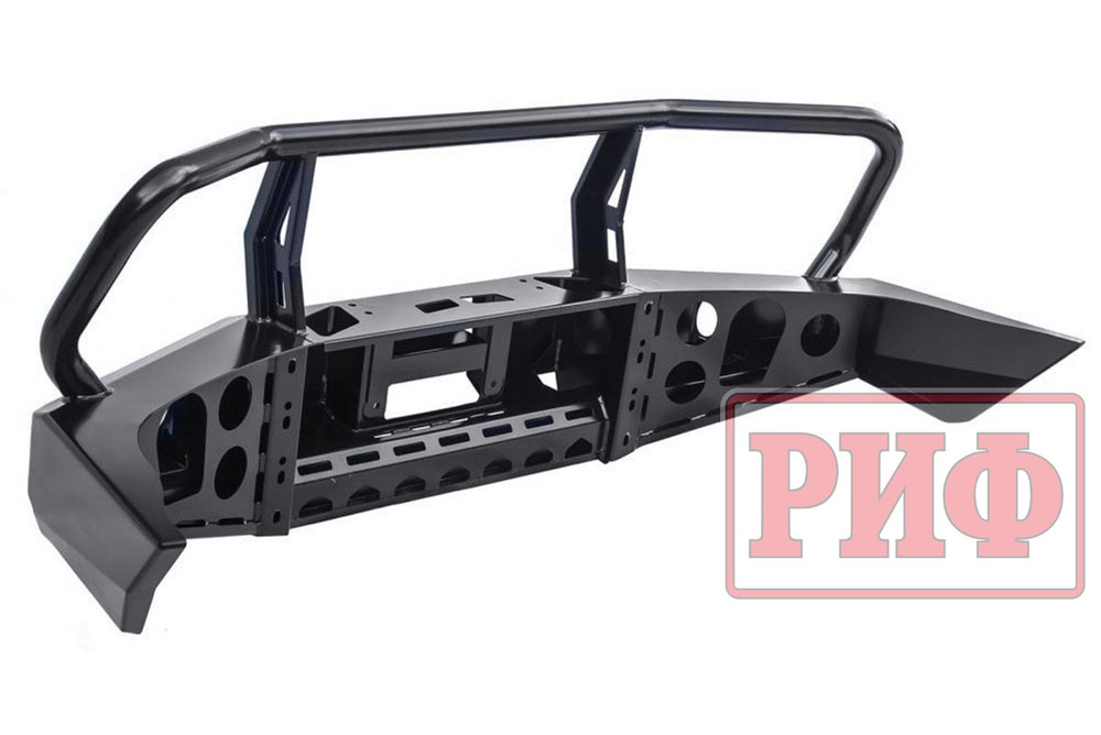 Бампер силовой передний УАЗ Патриот 2005+ с доп. фарами и защитной дугой РИФ