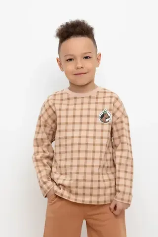 джемпер  для мальчика  КР 302255/лунный свет,клетка к432